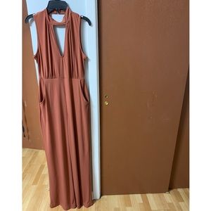 Mauve wide-leg jumpsuit